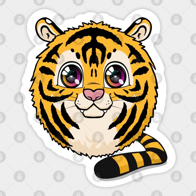 Tiger Fluffball Sticker by Chimera Cub Club